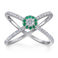 New Fashion 925 Sterling Silver Ring Baguette and Round Diamond Orbit Ring Main Stone Cubic Zirconia Ring