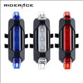 RIDERACE LED Waterproof Tail Light USB Rechargeable 15 Lumens Mountain Bicycle Rear Light Highlight Safety Warning Bike Light