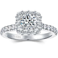 Custom Jewelry 18K White Gold Plated VVS1 GRA 1.5ct 2ct Moissanite Diamond Wedding Ring Set Jewellery for Couple
