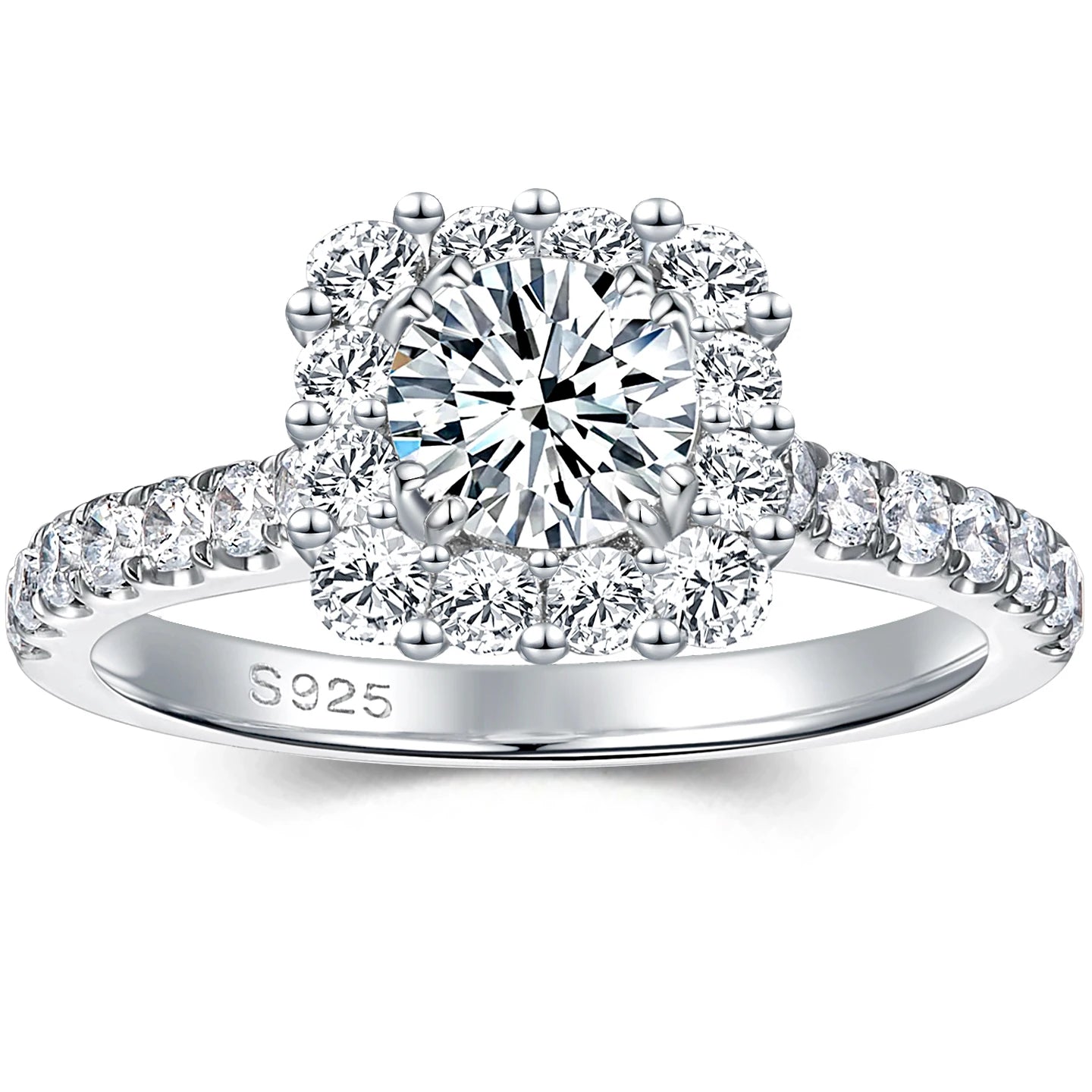 Custom Jewelry 18K White Gold Plated VVS1 GRA 1.5ct 2ct Moissanite Diamond Wedding Ring Set Jewellery for Couple
