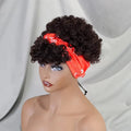 Machine Made Color #2 Headband Wigs 100% Human Hair Glueless Pixie Cut Short Hair Wig Headband Short Cut Curly Wig