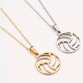 DAIHE Wholesale Sports Accessories Men and Women Stainless Steel Necklace Volleyball Shaped Pendant Necklace