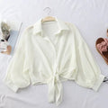 Women'S Clothing Summer 2023 Tops Half Sleeve Buttoned up Shirt Loose Casual Blouse Chiffon Shirts Women Elegant Blouses Women