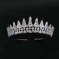 Platinum Plated Luxury Wedding Hair Accessories Cubic Zirconia Pageant Crown Bridal Tiara in Hair Jewelry