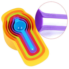 Food Grade Silicone Baking Tools 6-Piece Colorful Combination Kitchen Measuring Cups and Spoons 50ml Capacity