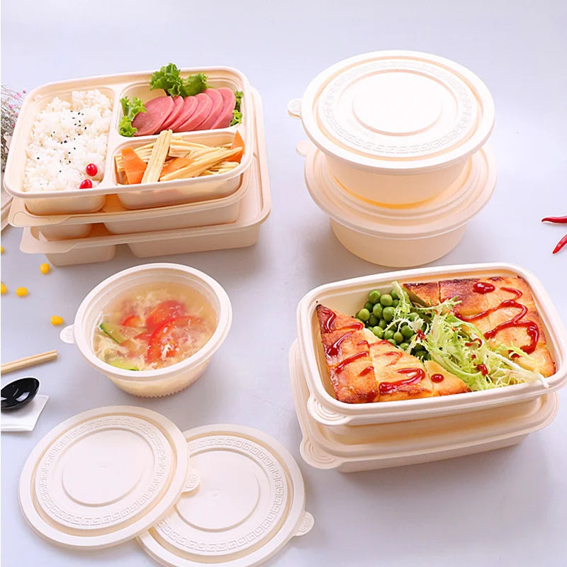 Dinnerware Tableware Lunch Takeaway Boxes With Lids Eco Friendly Food Containers Disposable Box