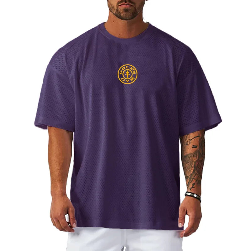 Men's Custom Printable Logo Sweatshirt New Style Oversized Knitted T-Shirt with Polyester Mesh Fabric