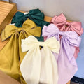 Chiffon Large Bow Hairpin Big Bowknot Stain Bow Barrettes Solid Color Ponytail Clip Hair Accessories for Women
