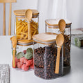 Glass Jars with Spoons Glass Storage Containers with Lids for Dry Food Storage Airtight Kitchen Canisters Spice Jars