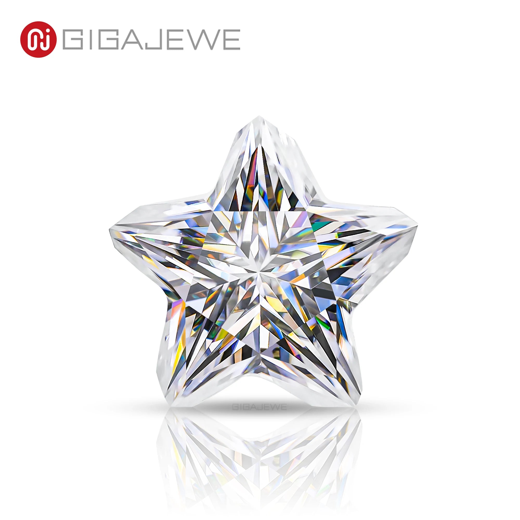 GIGAJEWE White D Color Pentagram Cut Moissanite Special Cut for Jewelry Making