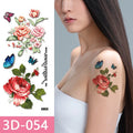 New Design Customisable Glow-in-the-dark Colour Changing 3D Flower and butterfly Tattoo Stickers