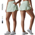 Girls's Athletic Tennis Golf Skirts Built in Shorts and Pockets Active Custom Logo High Waist Running 2 in 1 With Shorts