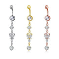 Dangling Belly Rings Luxury Diamonds Body Piercing Jewelry
