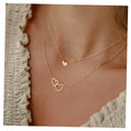 New Design Heart Shape Double Layer Necklace for Women Jewelry