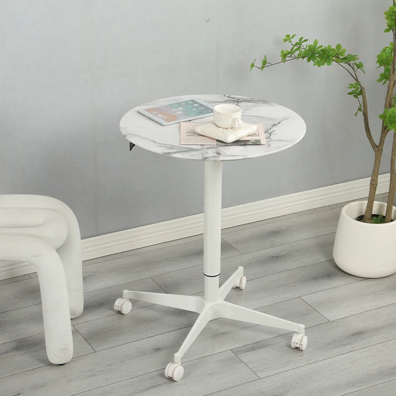 ADA Movable Convenient Living Room Pneumatic Lifting Height Adjustable Round Coffee Table With 600 mm Diameter