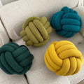 Nordic Knot Wool Ball Throw Pillow Three Strand Rope Knot Ball Handwoven Knitted Wool Thread Pillow
