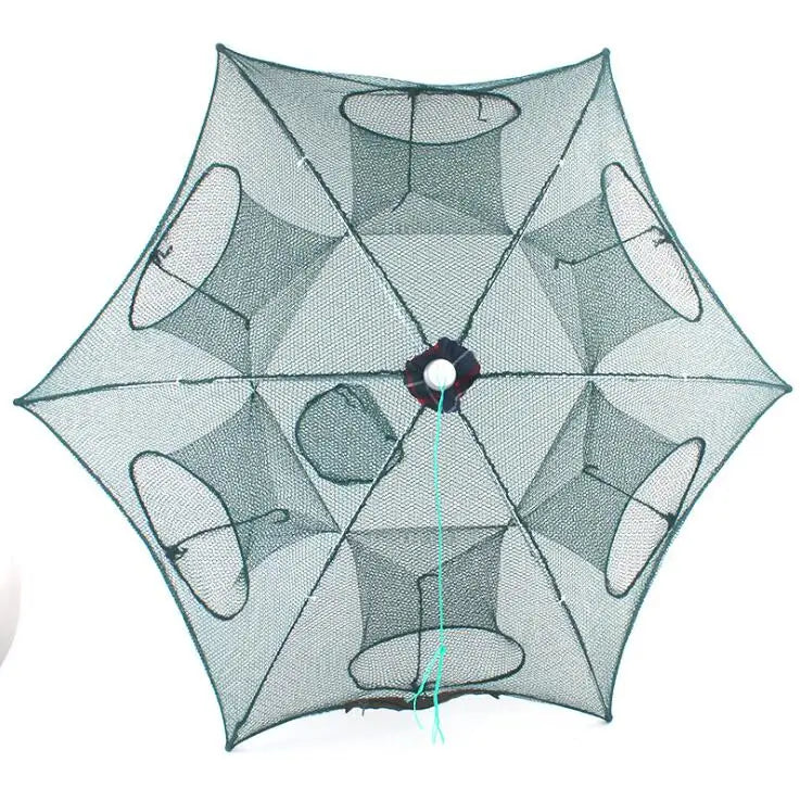 Folded Portable 6 Hole Automatic Fishing Shrimp Trap Fishing Net