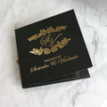 Folio Hardcover Wedding Invitation Black Color Pocket Fold Invitations with Details Card Glass Clear Acrylic