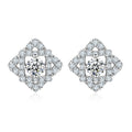 S925 Silver Petals Ear Studs European American Fashion Simplicity Trendy Small Clear Ear Accessories with Zircon Factory Direct