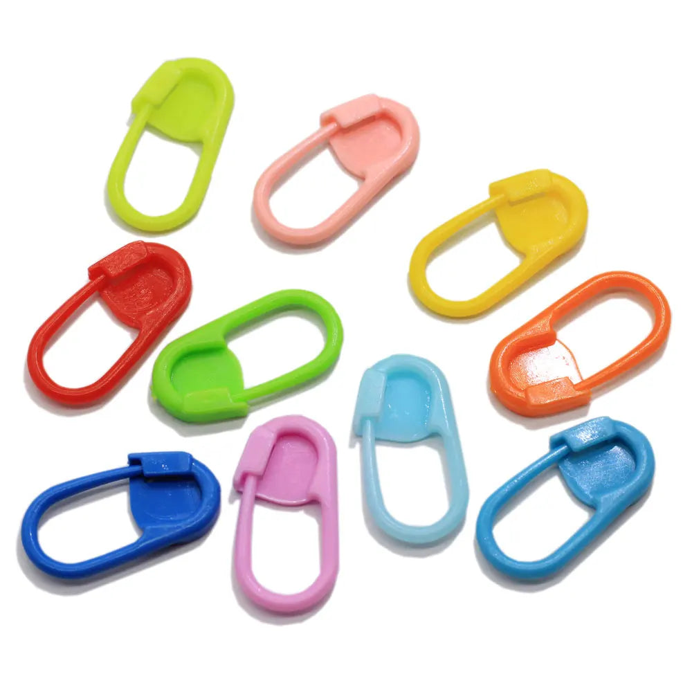 Colorful Plastic Safety Pin Locking Stitch Markers for Knitting and Crochet Moveable Locking Stitch Marker Calabash Pins
