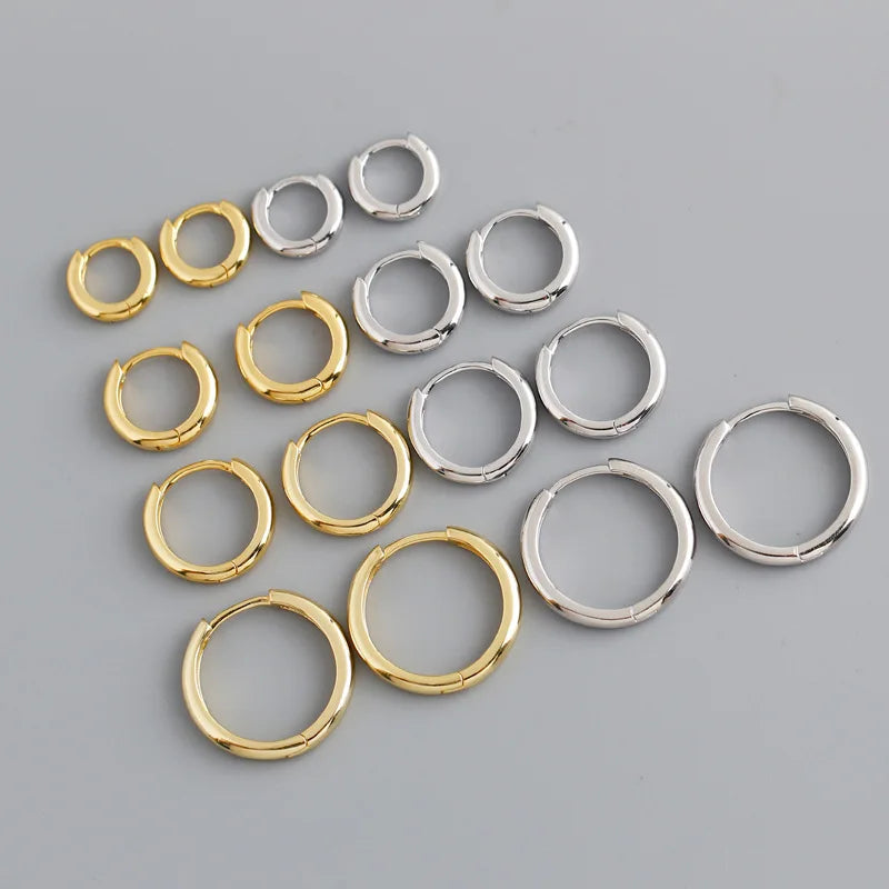 Hot Selling Classic Simple Cute Design 925 Sterling Silver Huggie Earrings EH1186