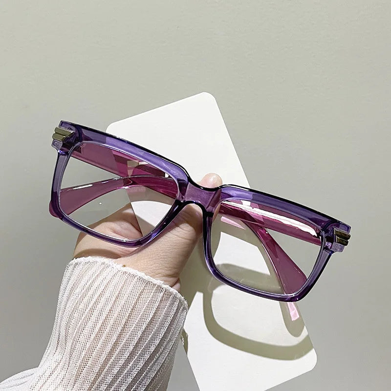New Arrival Vintage Rectangle Frame Women's Optical Eyewear Clear PC Reading Glasses Blue Light Blocking