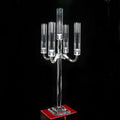 Tall Glass Tube 5 Arms Crystal Wedding Candelabra MH-Z0278