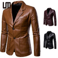 Liu Ming Autumn Winter Wholesale Fashion Men Clothes Casual Plus Size Business Leather Suit Coat Pu Blazers Jacket