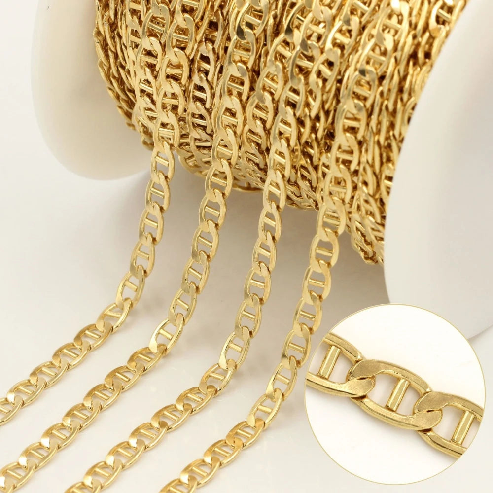 Vintage 5.5mm Mariner Chain 14K Gold Filled for Jewelry Making No Tarnish Chain