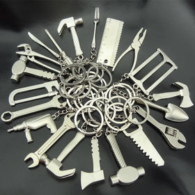 Mini Tool Keychain Spanner Wrench Hammer Saw Spanner Key Ring Mix