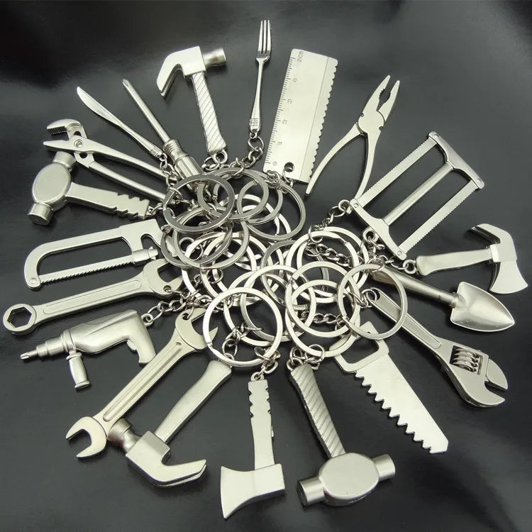 Mini Tool Keychain Spanner Wrench Hammer Saw Spanner Key Ring Mix