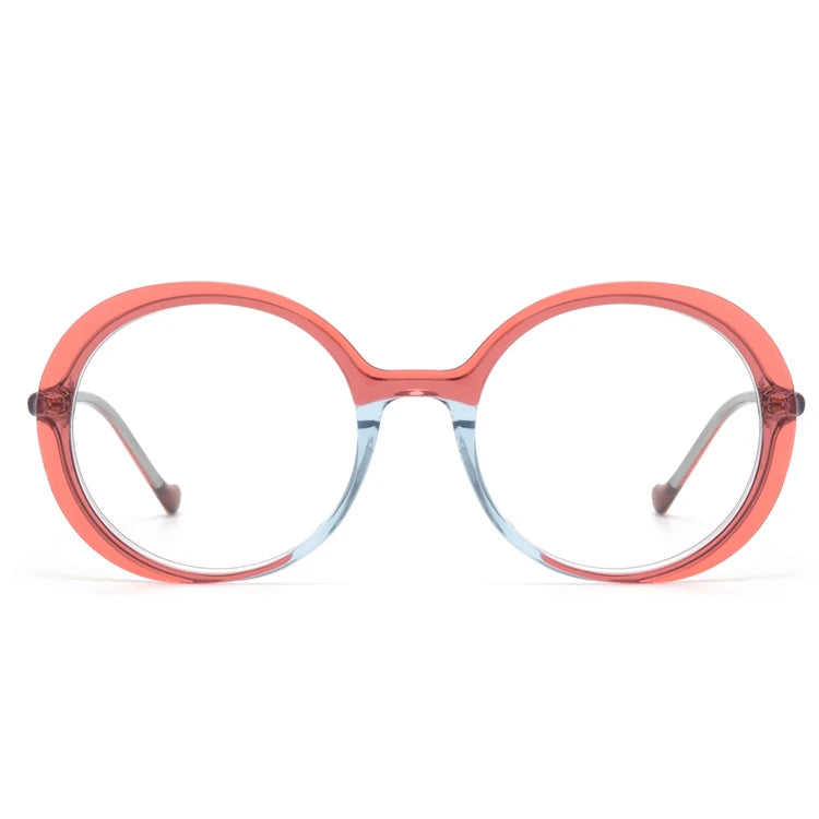 Bellestron Acetate High Quality Colorful Round Frame Eyeglasses Two Color Fashion Eyewear Model 1471 Unisex Without Spring Hinge