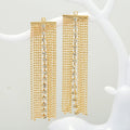 Unique Design Inlaid Zircon 14K Gold Plated Exaggerated Tassel Ear Line for Diy Earring Making MegaBDM