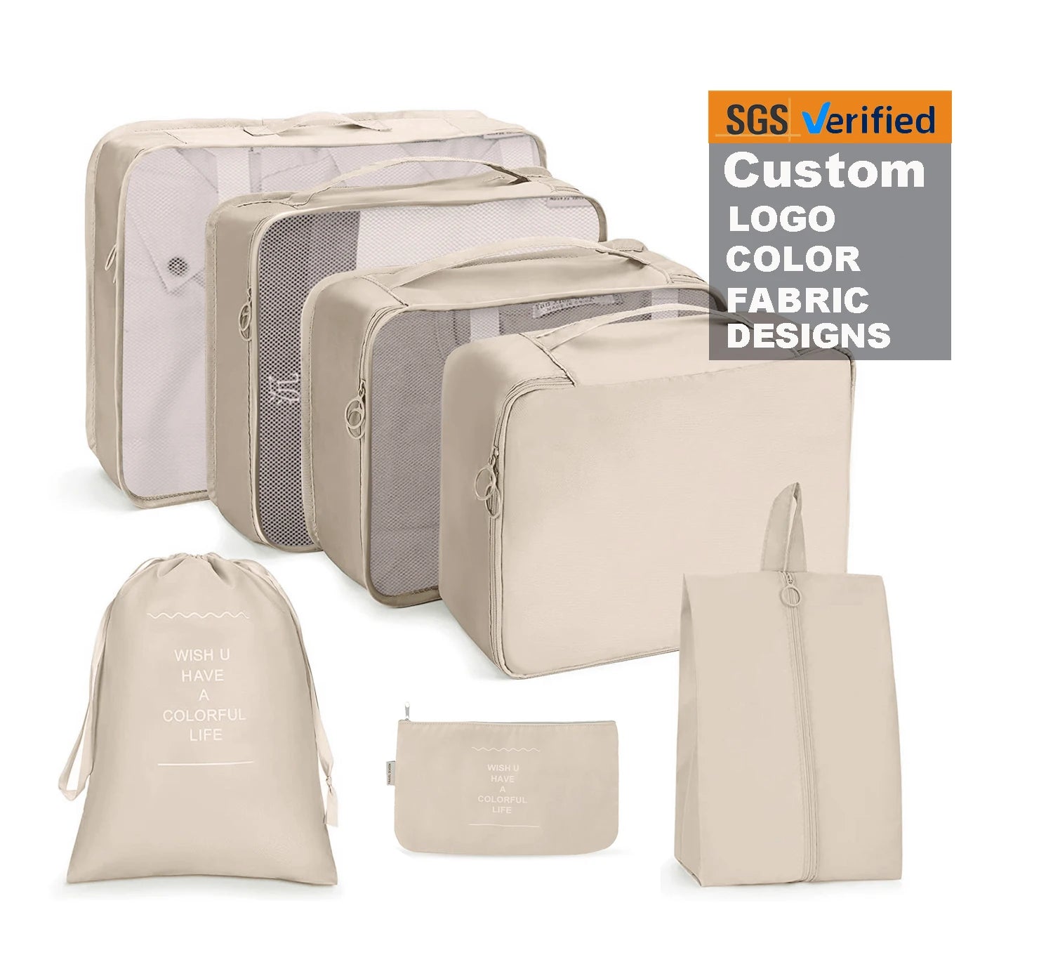 Travel Luggage Organizer 7 Set Packing Cubes Clothes Storage Bag for Suitcases Accessories