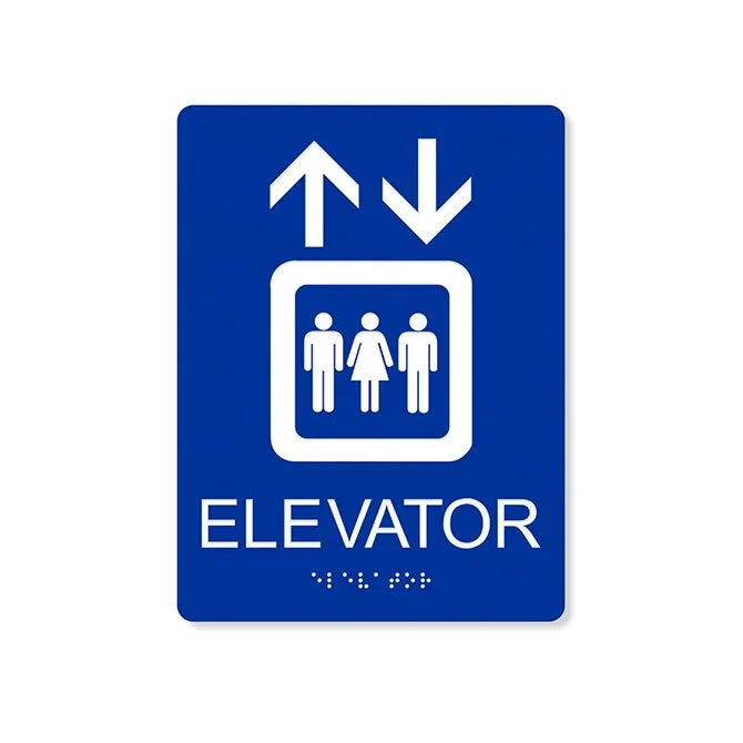 Shopping Mall Elevator ADA Direction Signage Braille Sign with Direction
