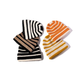 2023 New Fashion Trend Winter Black and White Stripe Knitted Hat for Woman and Man Contrast Color Stripe Winter Hats Warm Cap