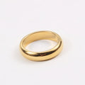 Women 18k Gold Plated 4.5mm Domed Shape Stainless Steel Stacking Plain Ring