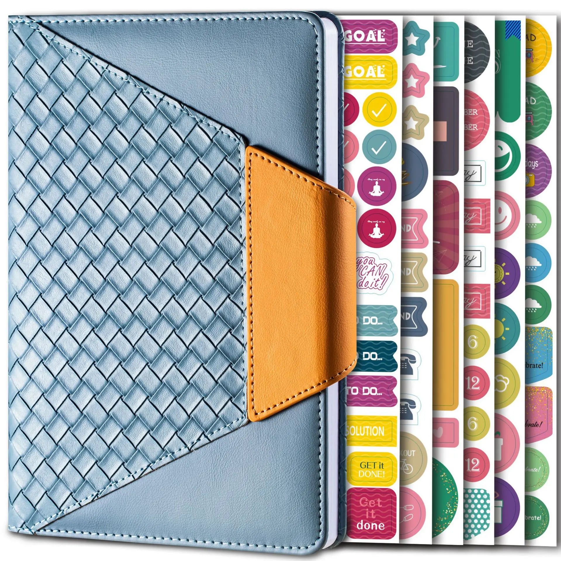 A5 Pu Leather Notebook Planner Binder With Gift Box Set 2023 Stationary Diary Custom Logo