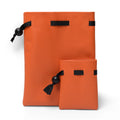 OEM Handmade Waterproof Drawstring Pouch Emboss Printed with Leather Organizer Recycled Polyester Nylon Fabric Bag