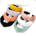 HOVANCI Women Fashion Winter Hair Accessories Knotted Fur Hairbands Soft Multi Color Fur Headband