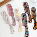Wholesale Customized Logo Fashion Tortoiseshell Leopard Acetate Comb Glitter Marble Colorful Hair Accessories Women Girls
