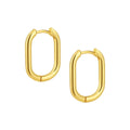 Wholesale 18K Gold Plated Minimalist Designer Stainless Steel Geometric Oval Earrings for Women Trendy Fashion Jewelry for