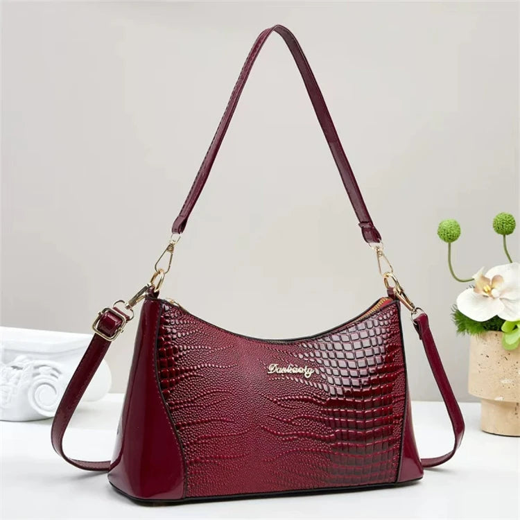 Durable Marble Exotic Pu Leather Ladies Party Single Handbag with a Chain