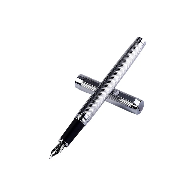 Advertisement Promotion Pens Cute Stationery Metal Retractable Fountain Pen Gold Silver Ink Pen in Stock
