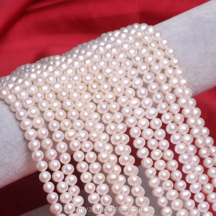 Certified ZZDIY035 Aaaa3 New Arrival Freshwater Pearl 7-8Mm Round Bead Fresh Water Pearl Necklace