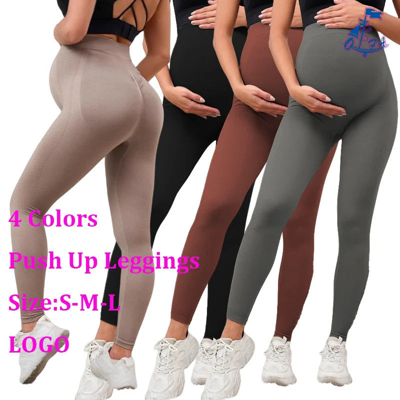 Comfortable Yoga Leggings For Pregnant Women Scrunch Butt Running Yoga Pants Gym Fitness Mujer Sport Wear Workout Tights Clothes