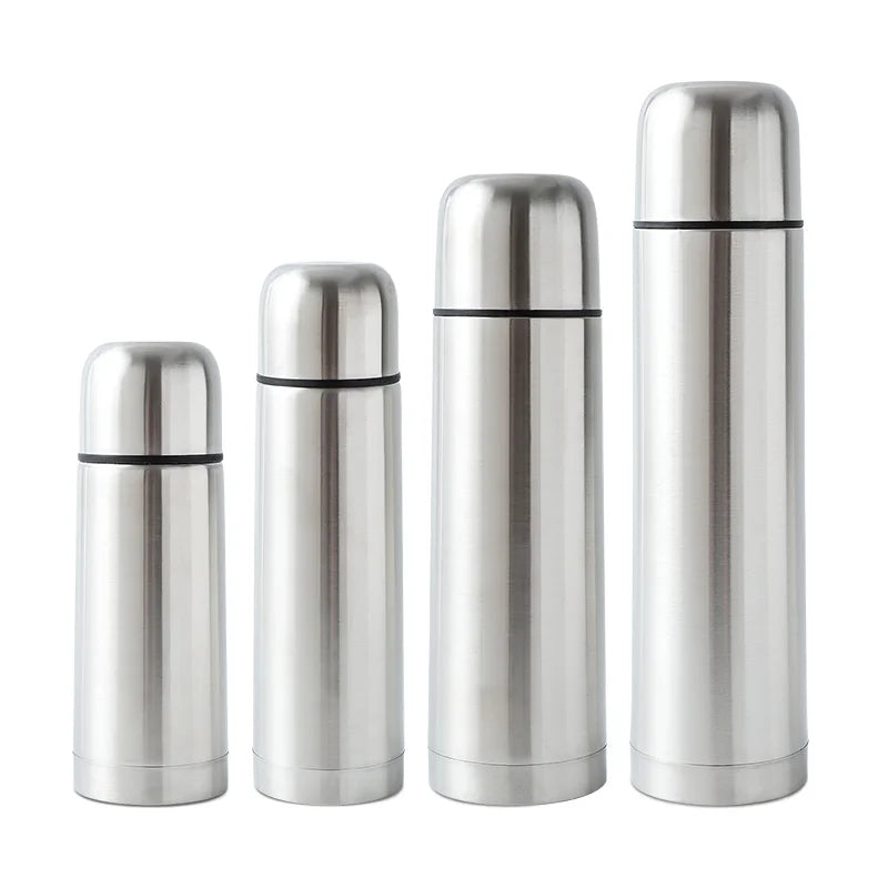 High Quality 304 Stainless Steel Eco-Friendly Large Capacity Vacuum Bottle Bullet Flask Design 12-24hr Insulation Temperature