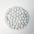 Customized Simple Nordic Living Room Interior Decoration Handmade Circular Ceramic Wall Art Kneading Flower Home Hanging