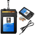 PU Leather Id Card Holder Vertical Graphics Card Holder Bracket Lanyard Card Holder