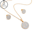Bear Earring Necklace Stainless Steel Gold Plated 2 Piece Jewelry Women Zircon Girl Gift Set Takilar Sets